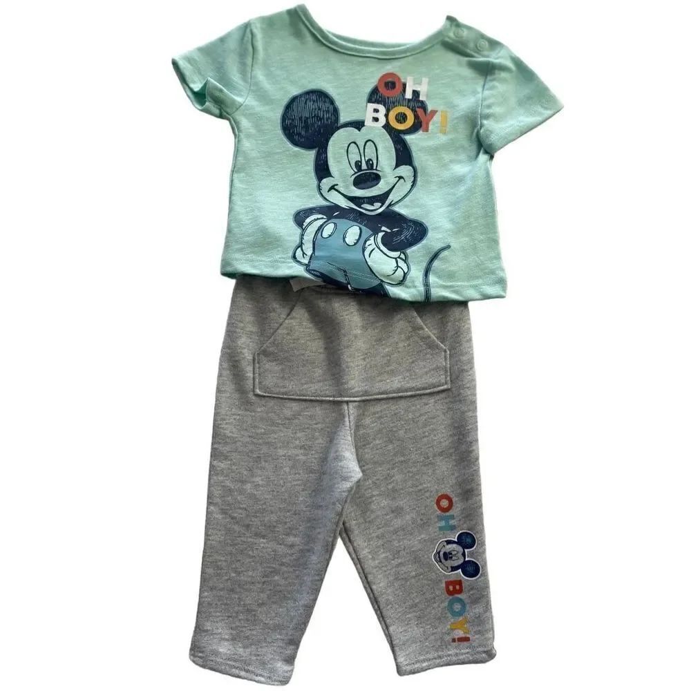 Disney's Mickey Mouse Baby NewBorn Boy Tee & Pants Set by Jumping Beans